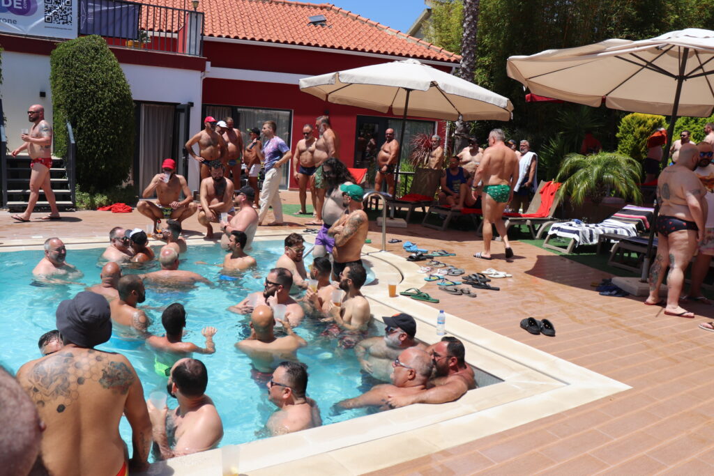 Lisbon bear Pride swimming pool
