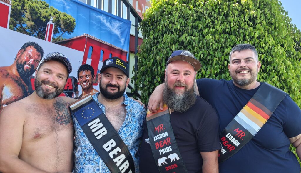 Mister Lisbon Bear Pride
(Esquerda para a Direita, Diniz (2023), Alex (2024), Iain (2025) e Bruno (2026).
